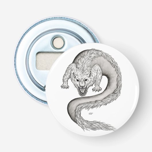 Décapsuleur Wolfdragon design noir et blanc (Devant)