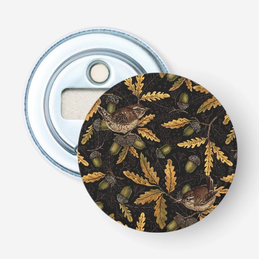 Décapsuleur Wrens et cors sur noir (Devant)