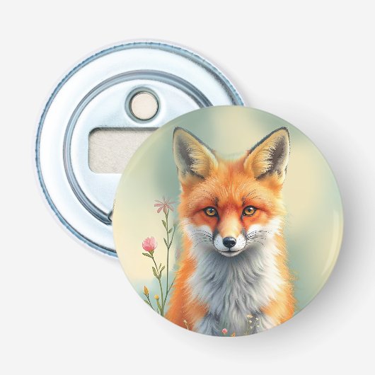 Décapsuleur Yeux frappants d'un renard roux rusé (Devant)