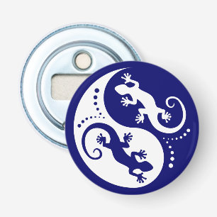 Décapsuleur YIN & YANG Geckos white + votre arrière - plan & i