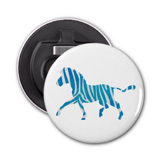 Décapsuleur Zebra Silhouette Bleu et Blanc (Devant)