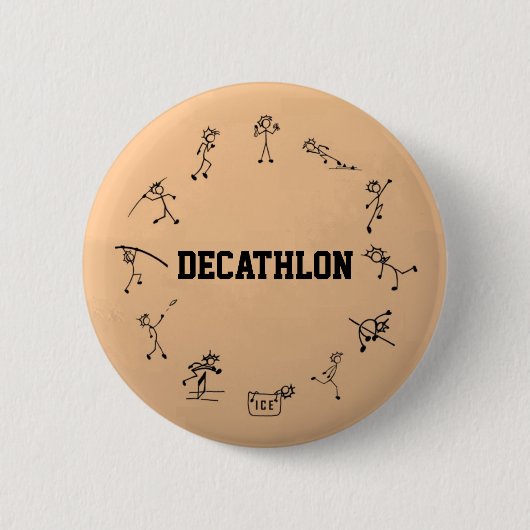 Decathlon Stickman Track and Field Athletics Ronde Button 5,7 Cm (Voorkant)