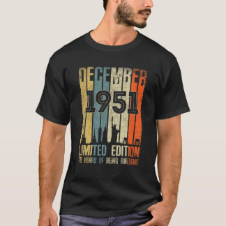 december 1951 70 verjaardag 70 jaar oud 1951 Birth T-shirt