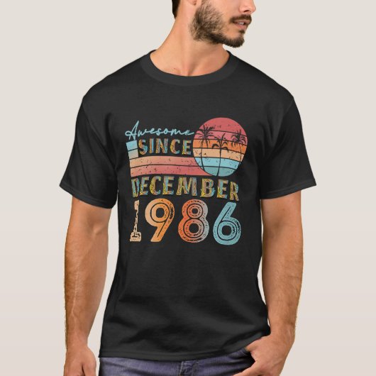  december 1986 92 jaar 36 jaar oud t-shirt (Voorkant)