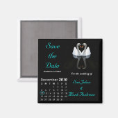 December 2010 Save the Date, Bruiloft Aankondiging Magneet (Voorkant / Achterkant)