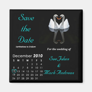 December 2010 Save the Date, Bruiloft Aankondiging Magneet