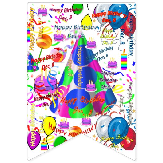 December, 8 verjaardag Bunting Banner (Eerste vlag)