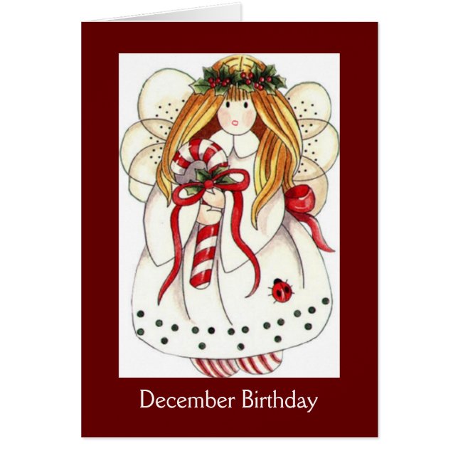 December Angel Birthday-kaart (Voorkant)