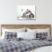 December bij Scituate Light Canvas Afdruk (Insitu (Slaapkamer))