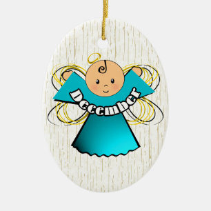 December - Birthday Angel Keramisch Ornament