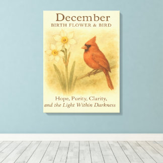 December Birthday Christian Cardinal Bible Verse I Canvas Afdruk