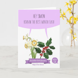December Birthflower Birthday card  Kaart