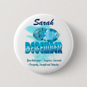 December - Birthstone Afbeelding en betekenis Ronde Button 5,7 Cm
