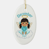 December Birthstone Angel Black Keramisch Ornament (Rechts)