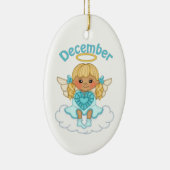 December Birthstone Angel Blonde Keramisch Ornament (Rechts)