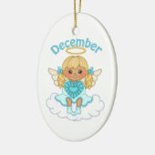 December Birthstone Angel Blonde Keramisch Ornament (Links)