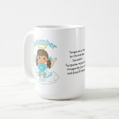 December Birthstone Angel Brunette Koffiemok (Voorkant links)