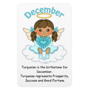 December - Birthstone Angel Brunette Premium Magne Magneet