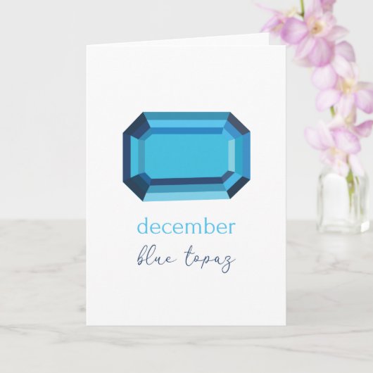 December Birthstone Blue Topaz Kaart (Orchidee)