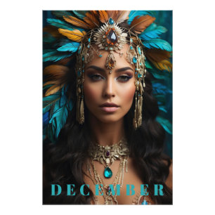 *~* DECEMBER Boho hoofdtooi Turquoise Zircon AP53 Foto Afdruk