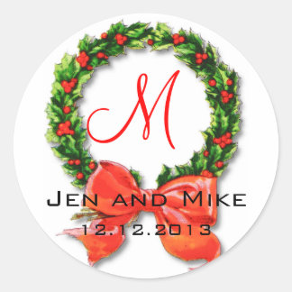 December Bruiloft Monogram M Sticker