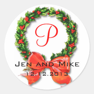 December Bruiloft Monogram P Sticker