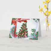 December Christmas Wenskaart Kaart (Gele Bloem)