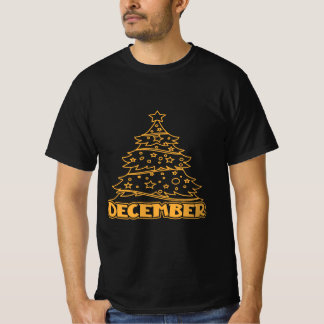 "December" Festive Kerstboom Kerst T-Shirt