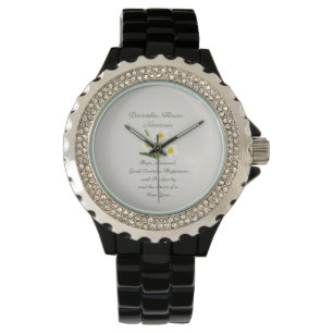 December Geboortemaand Bloem Narcissus Elegant Horloge