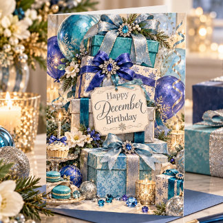 December Geboortesteen Turquoise Verjaardagskaart Kaart