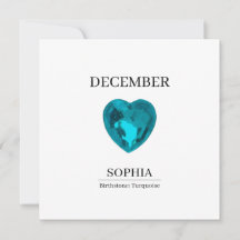 December Geboortesteen Verjaardagsnaam Turkoois