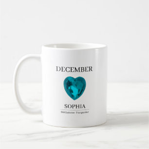 December Geboortesteen Verjaardagsnaam Turquoise Koffiemok
