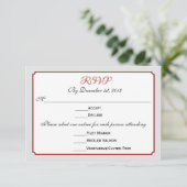December Holiday Wedding RSVP Reactie met Menu (Staand voorkant)