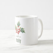 December Holly Flower Mug | Coffee Cup (Devant droit)