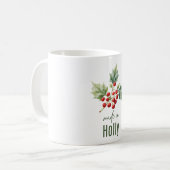December Holly Flower Mug | Coffee Cup Koffiemok (Voorkant links)