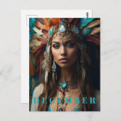 *~* DECEMBER Hoofdadres Boho Turquoise Zircon AP53 Briefkaart (Voorkant / Achterkant)