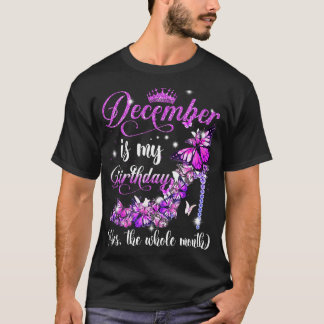 December is mijn verjaardag de hele maand hoge hie t-shirt