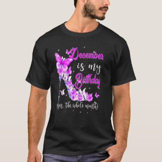 December is mijn verjaardag de hele maand hoge hie t-shirt