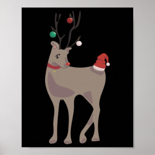 [december] Kerst Rendier (12 Maanden Kalender C Poster