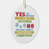 December kerstdag Humor Keramisch Ornament (Rechts)