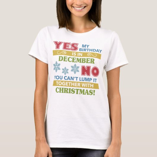 December kerstdag Humor T-shirt (Voorkant)