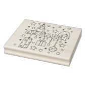 December Maand Kerstseizoen Kleurplaat Rubberstempel (Stempel)