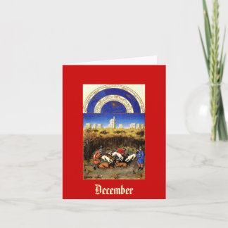 December - Tres Riches Heures du Duc de Berry Feestdagen Kaart