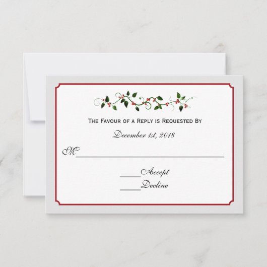 December Vakantie Trouwreactie RSVP (Voorkant)