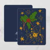 December Verjaardagmaand Kaart (Holly) (Voorkant / Achterkant)