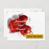 December Wedding Save the Date Aankondiging Briefkaart (Voorkant / Achterkant)