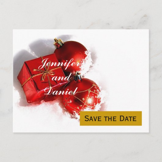 December Wedding Save the Date Aankondiging Briefkaart (Voorkant)