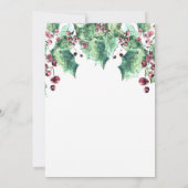 December Winter Bruiloft Holly Berry Vakantie Kaart (Achterkant)