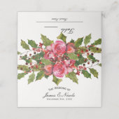 December Winter Wedding Holly Berries Bloementafel (Buitenkant ongevouwen)