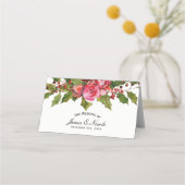 December Winter Wedding Holly Berries Bloementafel (Voorkant)